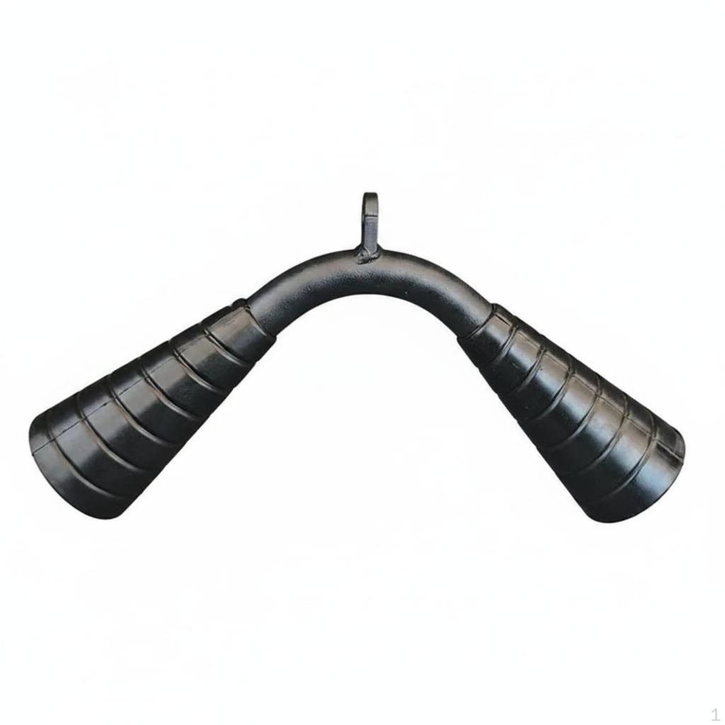 V Cable Handle Ribbed Grip Bar Attachment Steel Tube Triceps Pressdown