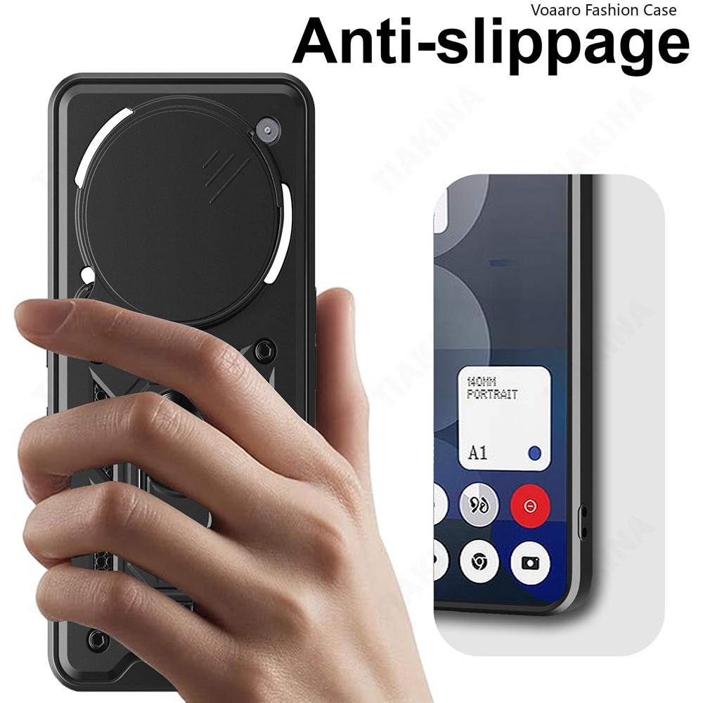 Slide Lens Armor Funda for Nothing Phone 3A Pro 5G Case for Nothing Phone 3A Pro Case Magnetic Ring Stand Holder Cover