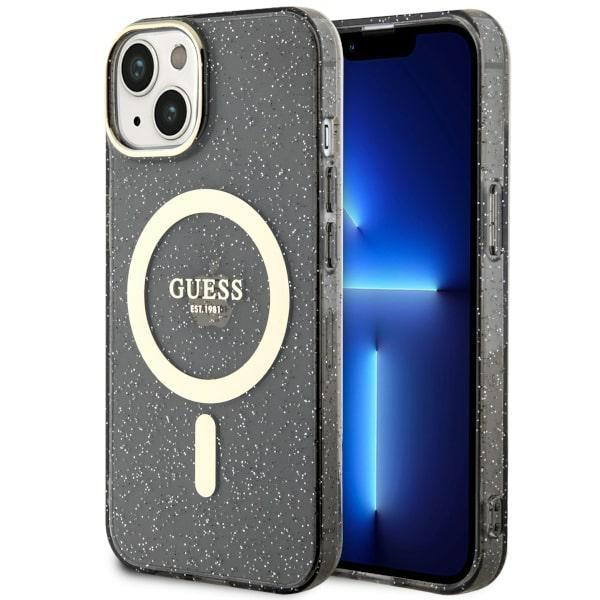 Etui do iPhone 14 Plus Guess Glitter MagSafe Czarny