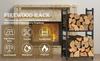 2-Tier Firewood Holder with 4 Hooks Heavy Duty Indoor Outdoor Rack for Fireplace, Fire Pits,Stoves Black Wood Storage Organizer