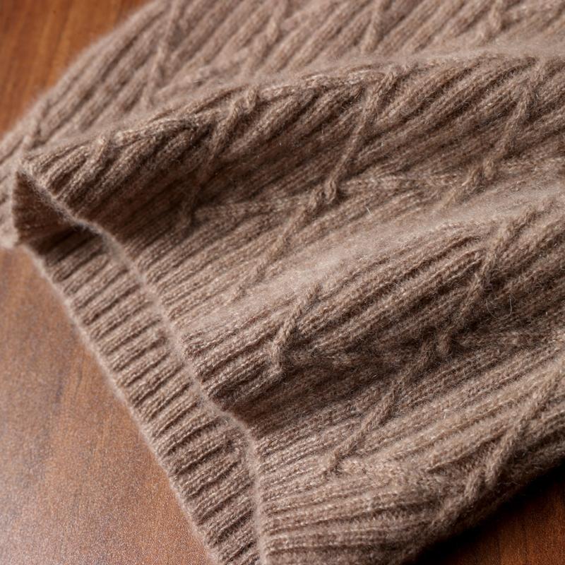 100% Wolle Gestrickter Rollkragenschal Winter Herbst Warm Weich Ringschals Muster Nackenwärmer Mode Snood Stirnband Damen Falsch
