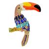 Enamel Parrot Brooch Rhinestone Animal Pin Shiny Crystal Bird Accessories Woman Jewelry Gifts