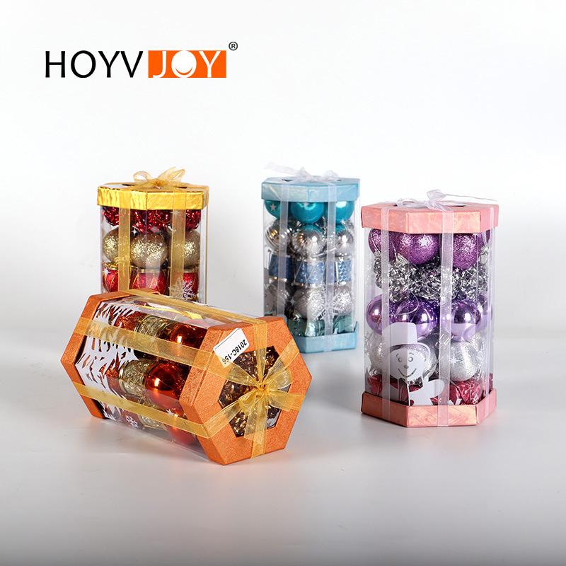 Hong Yu Christmas Tree Wreath with Ornaments, Gift Bag, and Box Set Pink Box золотой/синий