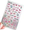 5D Butterfly Rose Flower Nail Art Stickers - 3D Flat Back Adhesive for Versatile DIY Designs