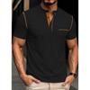 Men's Quick-Dry Short-Sleeved Henley Polo: Breathable Summer Casual T-Shirt in Plus Sizes
