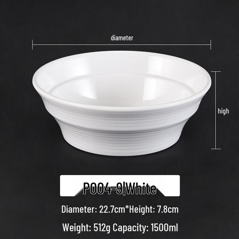 High-Temperature A5 Melamine White Restaurant Noodle Bowl
