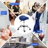 Saddle Stool, Height Adjustable Salon Chair for Massage Spa, Faux Leather, Dark Blue