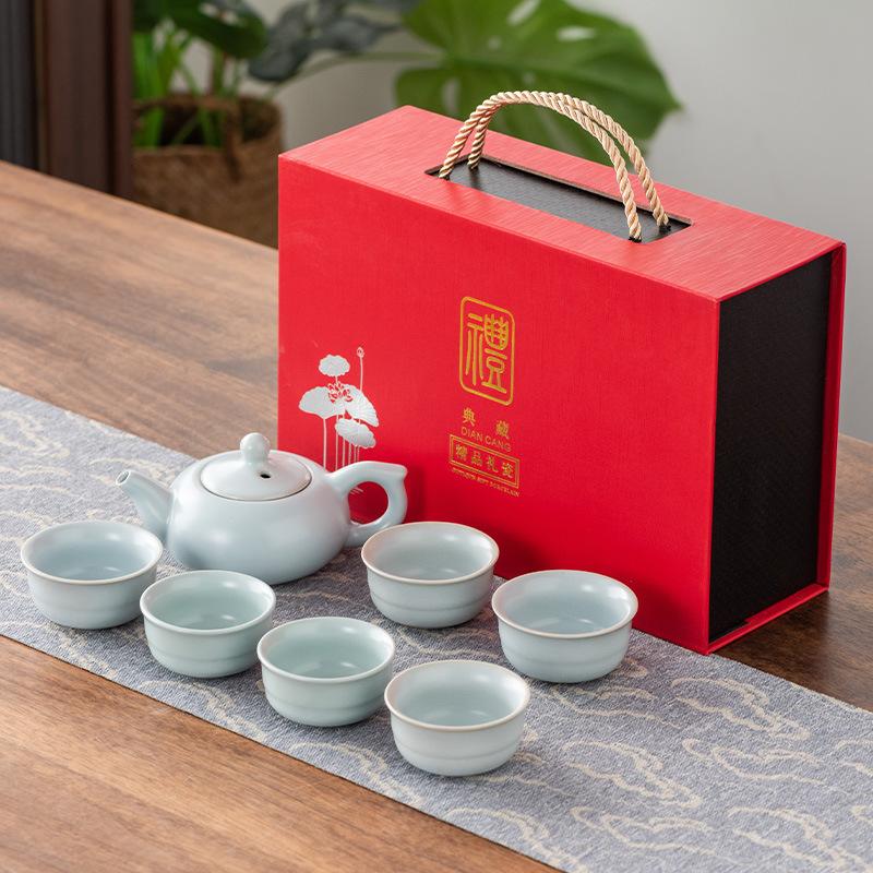Geyao Ru Kung Fu Tee-Set Guochao Geschenkbox Keramik Tee-Set Geschenke Firmen-Jahresversammlung Geschenke