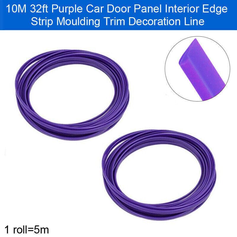 32ft 10M Car Interior Edge Gap Line Trim Molding Strip Decor Side Clip Purple