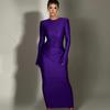 Rochie de damă, toamnă iarnă, culoare uni, cu gât rotund, evazată, cu mânecă lungă, cu acoperire subțire, cu fese
