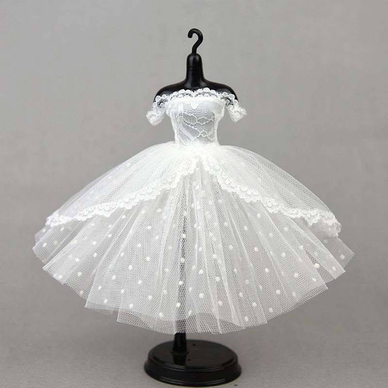 Mini Black Princess Doll Dress Wedding Dress Fluffy Skirt Multilayer Lace Tutu Dotted Doll Dress For Dolls Party Dress Clothes