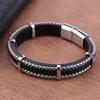 Men's Stainless Steel Bracelet Braided Leather Bracelet Fashion Punk Men's Bracelets