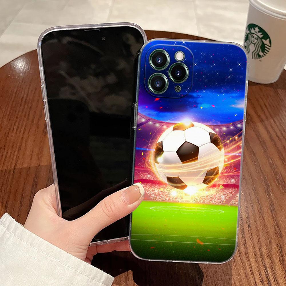 Feuer Fußball Hülle Für Apple iPhone 17 16 15 14 13 12 11 Pro Max 16 Plus 16E 17Air 17Pro Handyhülle Fußball Silikon Funda