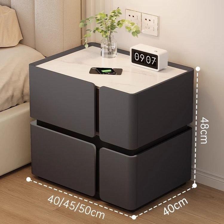 Comodino Smart di Lusso: Design Italiano Moderno Minimalista, Armadietto Multifunzionale per Camera da Letto