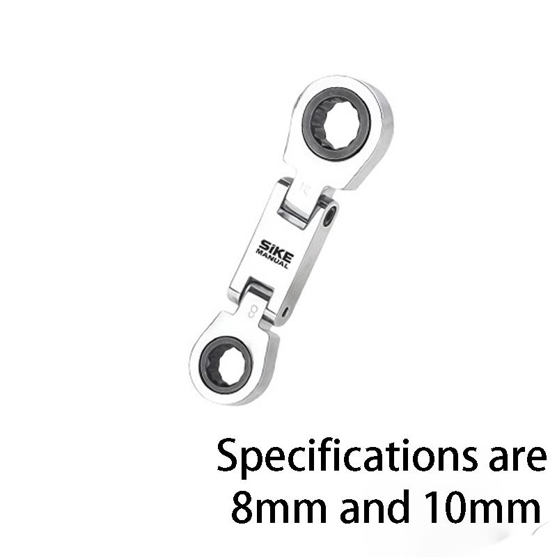Compact Dual-Adjustable Head Ratchet Wrench, 72-Tooth Quick-Release Torx Wrench, Durable Chrome Vanadium Steel