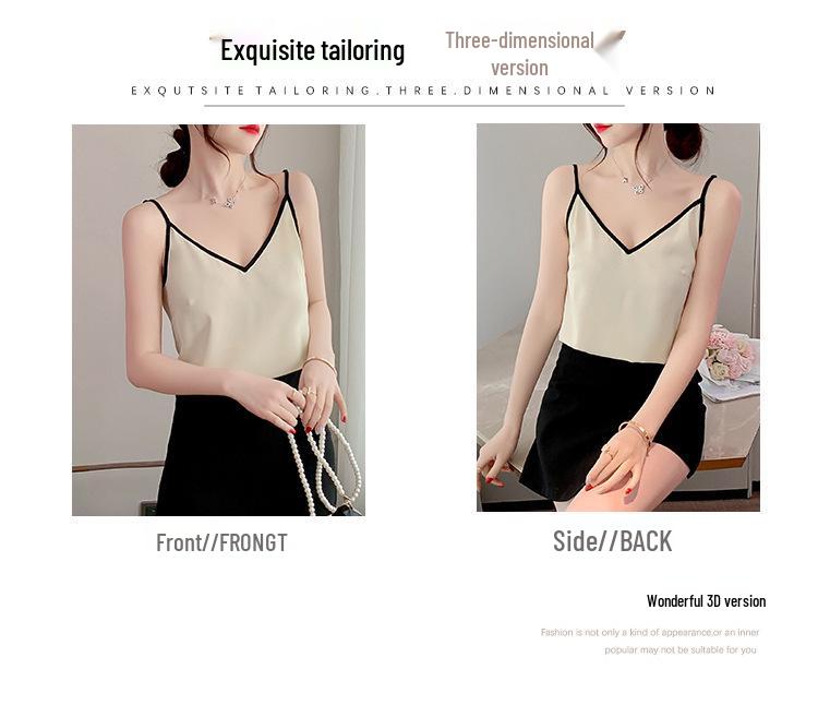 2026 Summer Versatile V-neck Chiffon Camisole: Elegant Layered Top