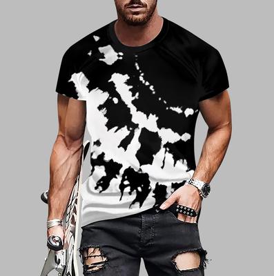 New Summer Men's Fashion T-shirt Personality Rendering Printed Men's T-shirt Top