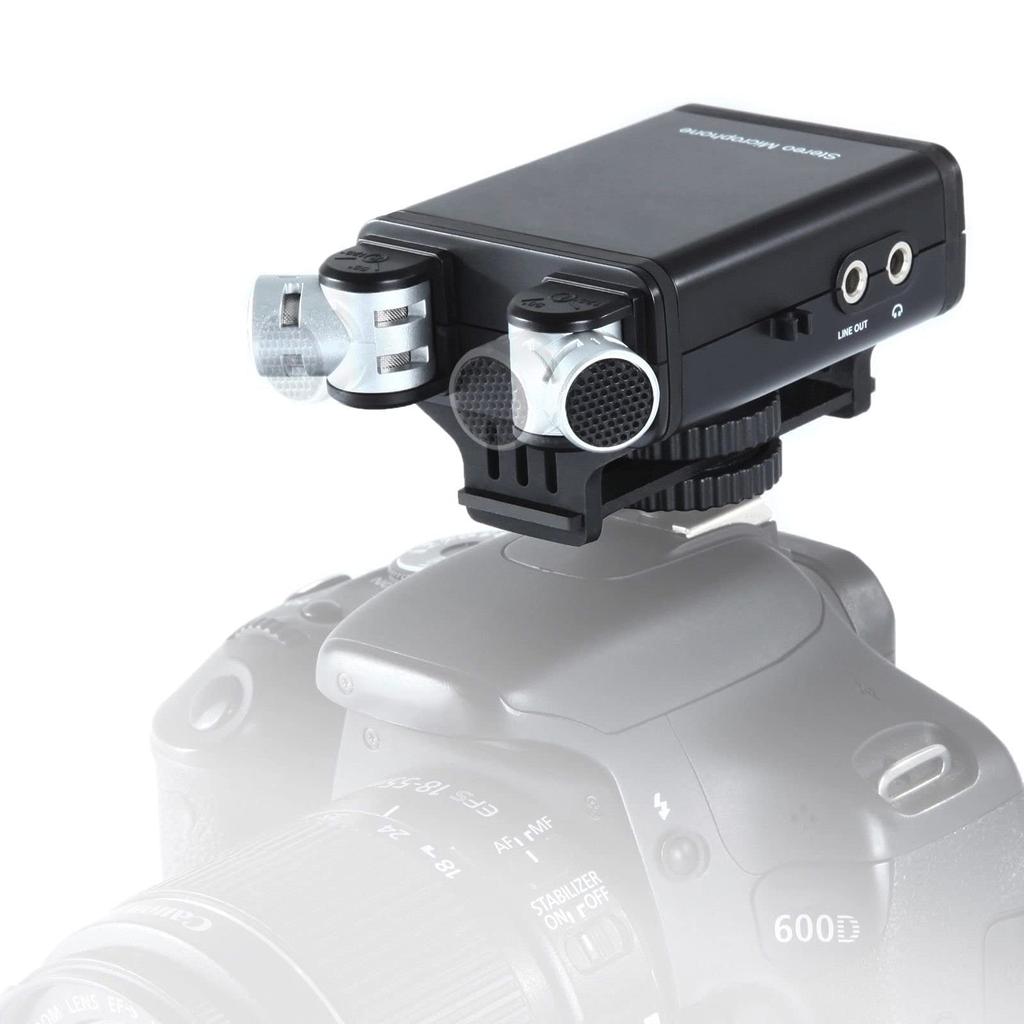 Camera Stereo Microphone Condenser Video Microphone with Adjustable Directional Microphone Capsule Compatible with and Canon DSLR Cameras