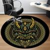 1pc Demon Mask Office Round Area Rug, Indoor Mat Suitable For Office, Under Office Chairs Bedroom Living Room Home Decor, Room Deco