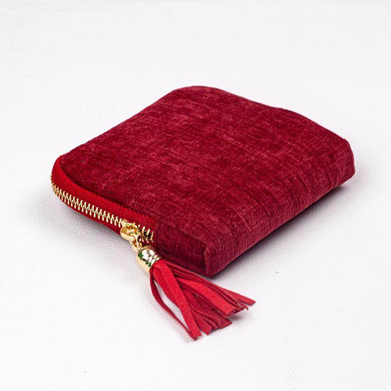 Jewelry Storage Bag With Tassel Pendant Multi Layer Lining Ring Necklace Packaging Large Capacity Travel Bracelet Storage Pouch