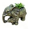 Elefantenform Künstlerischer Pflanztopf Tierharze Gartendekoration Elefantenblumentopf Behälter für Pflanzen und Dekoration