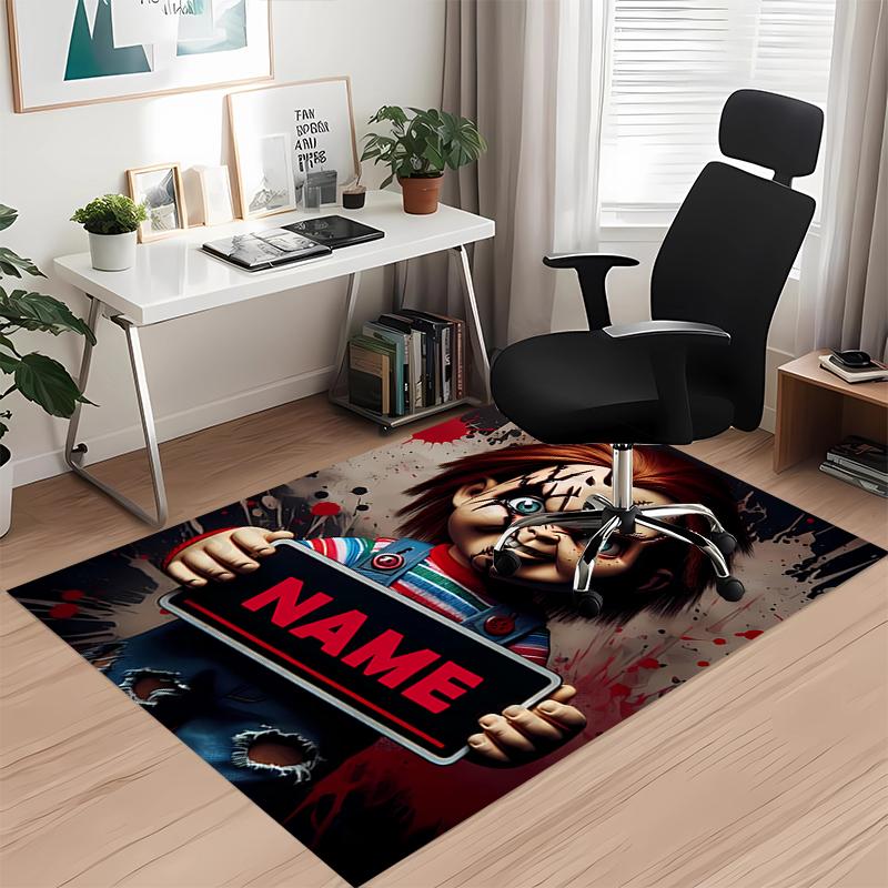 Custom Name Chucky Printed Carpet, for Office Chair Living Room Bedroom Kitchen Room Decor Gifts.