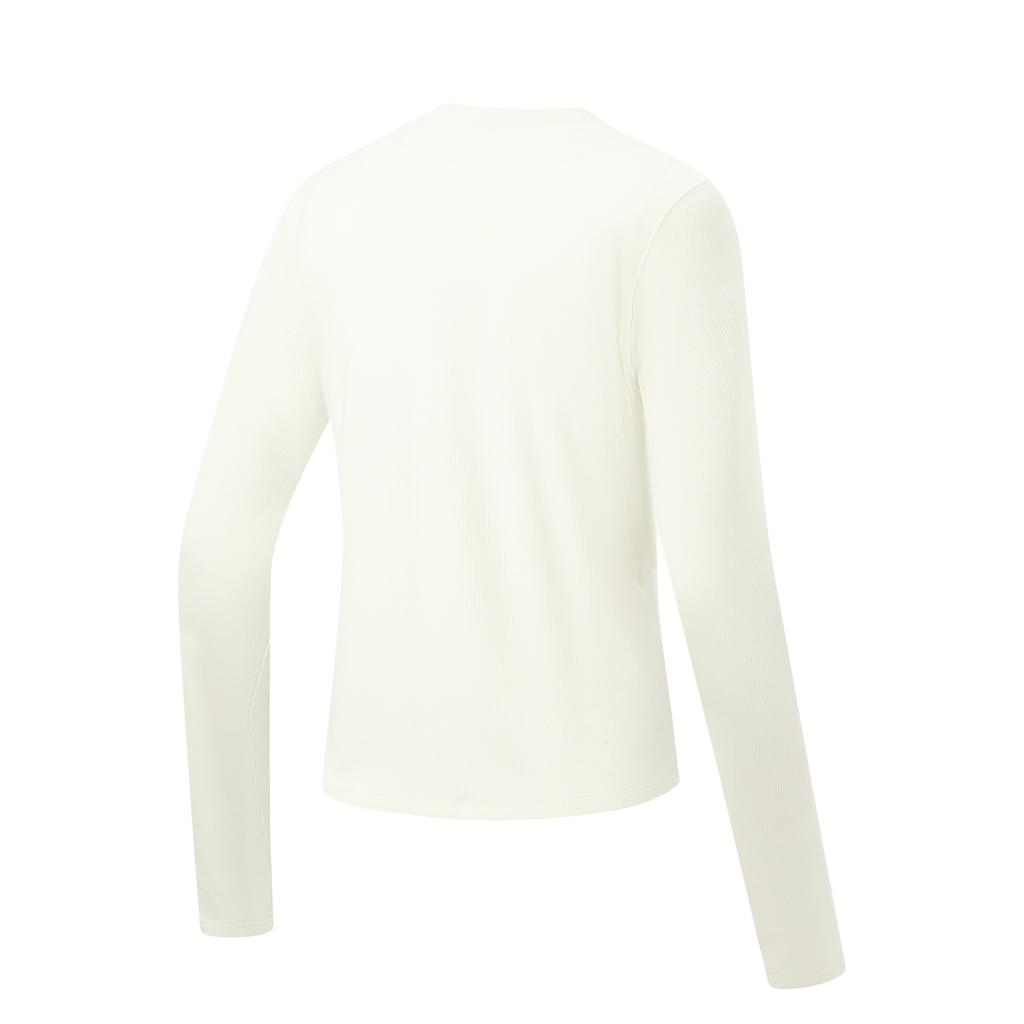 Li Ning Fitness Series Round Neck Logo Stitching Button T-Shirt Women tops ATLW096-1