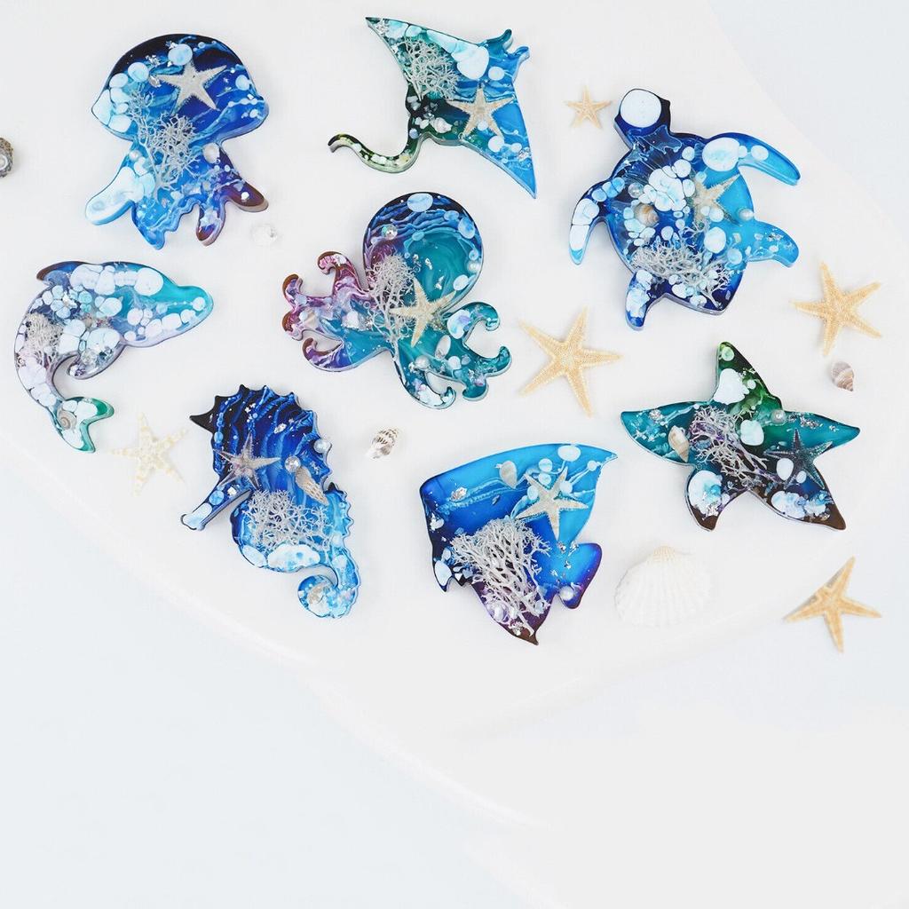 Silicone Marine Theme Jewelry Resin Casting Mold Pendant Keychain Epoxy Mould