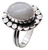 Moonstone Natural Gemstone Antique Silver Plated Ring US Size-8.5 A 751