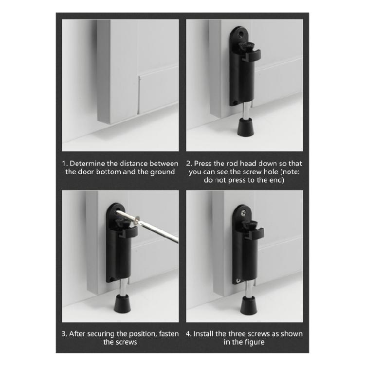 2Pieces Practical Telescopic Spring Door Stoppers With Soft Base for Securly Door Holding On Tile or Wood Floor