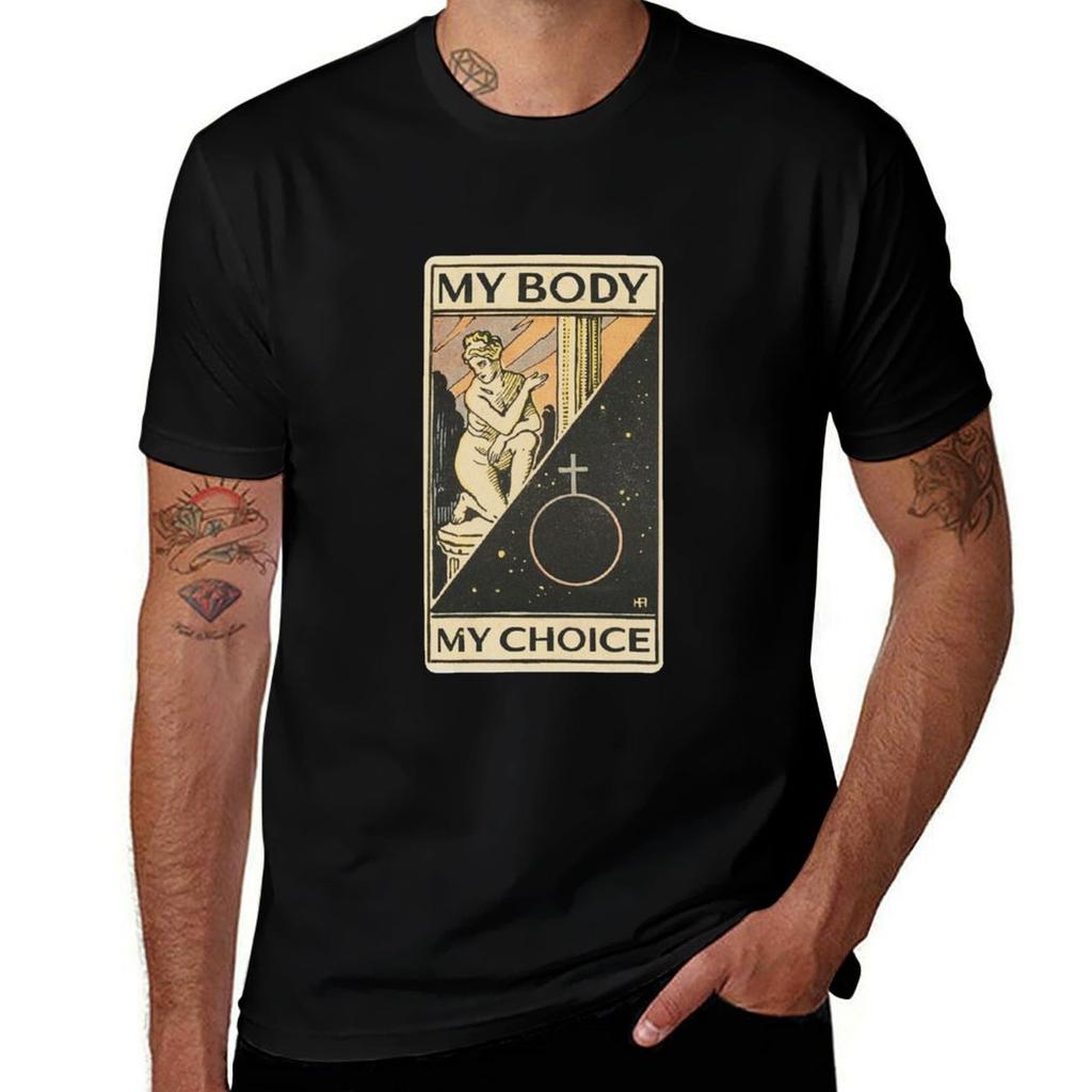 My Body My Choice Antique Tarot Card Tshirt Soft Stretch Short Sleeve Top Tshirt