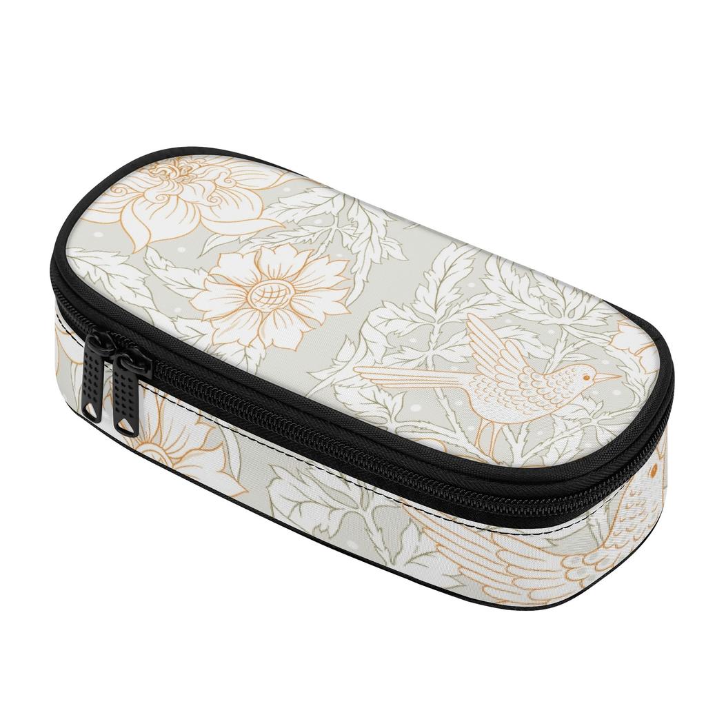 Pencil Bag Printed Strong Polyester Fabric Zip Around Closure with Main Compartment Mesh Pocket and Pen Slots for Boys Girls
