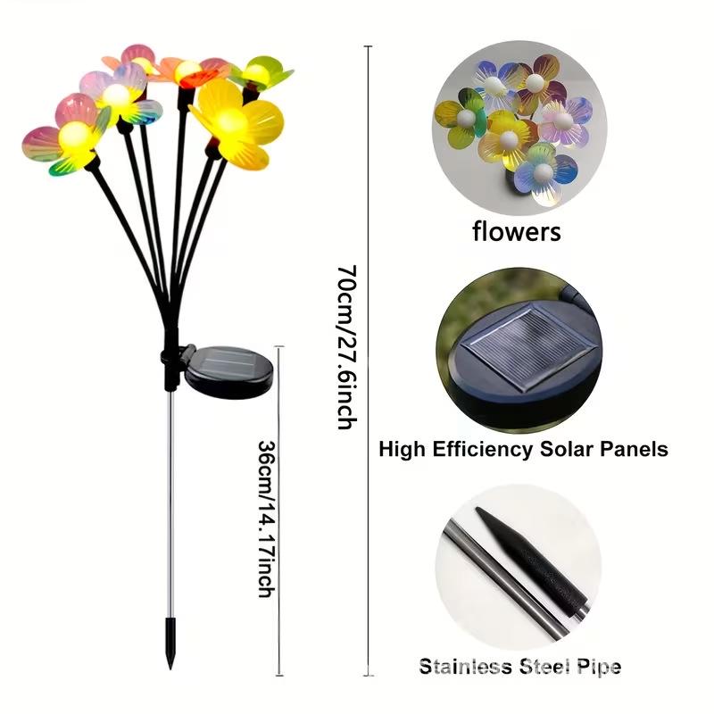 Solar Fiber Optic Butterfly Flower Colorful Garden Lamp - Outdoor Courtyard Decorative Landscape Lighting