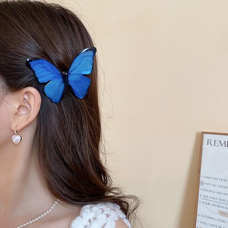 Forest Style Atmosphere Butterfly Hair Clip, Niche Temperament Design Duckbill Clip, Fashionable And Versatile Countryside Style Hair Accessory