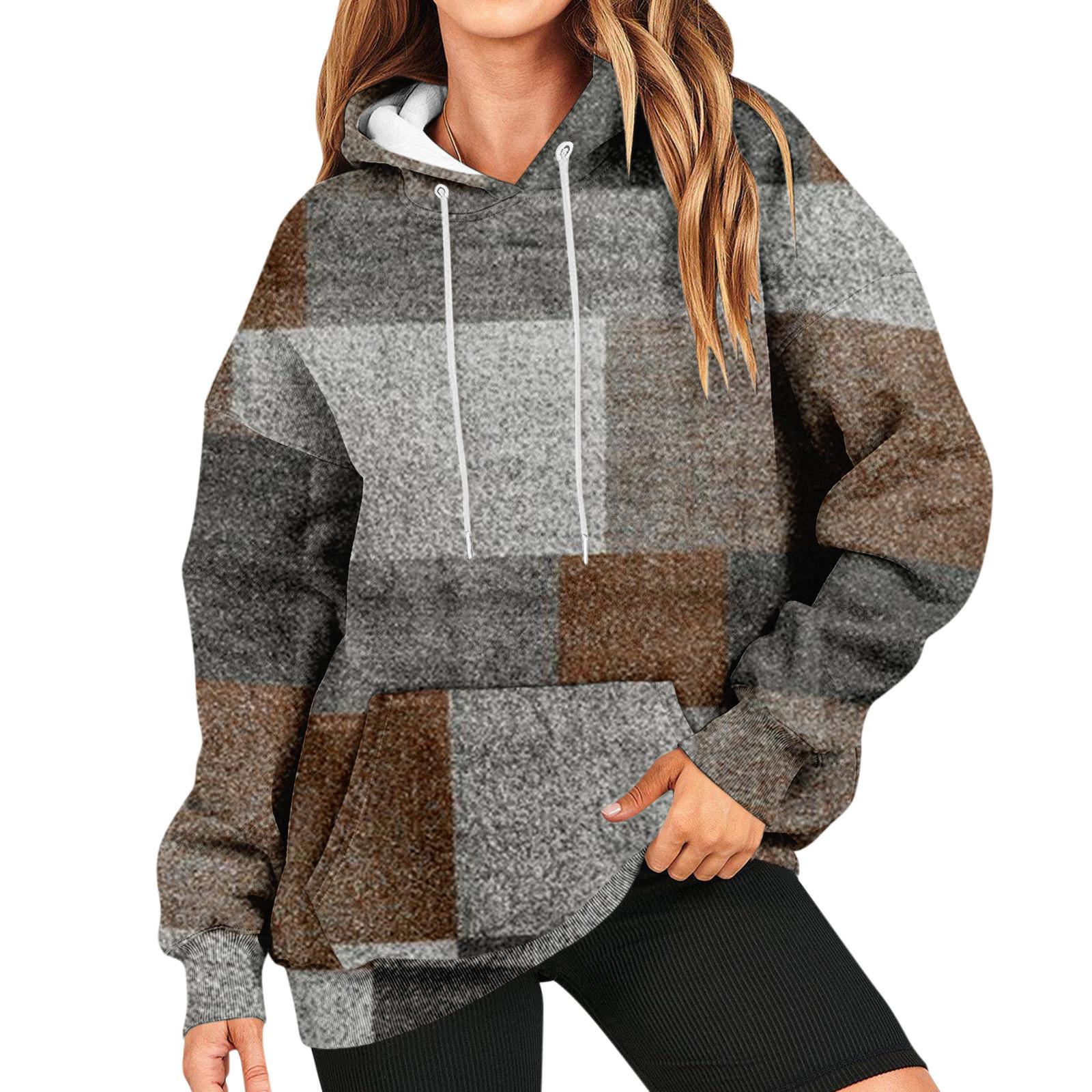 

Женская мода, повседневный универсальный повседневный топ с v-образным вырезом и длинными рукавами с принтом L кофейный