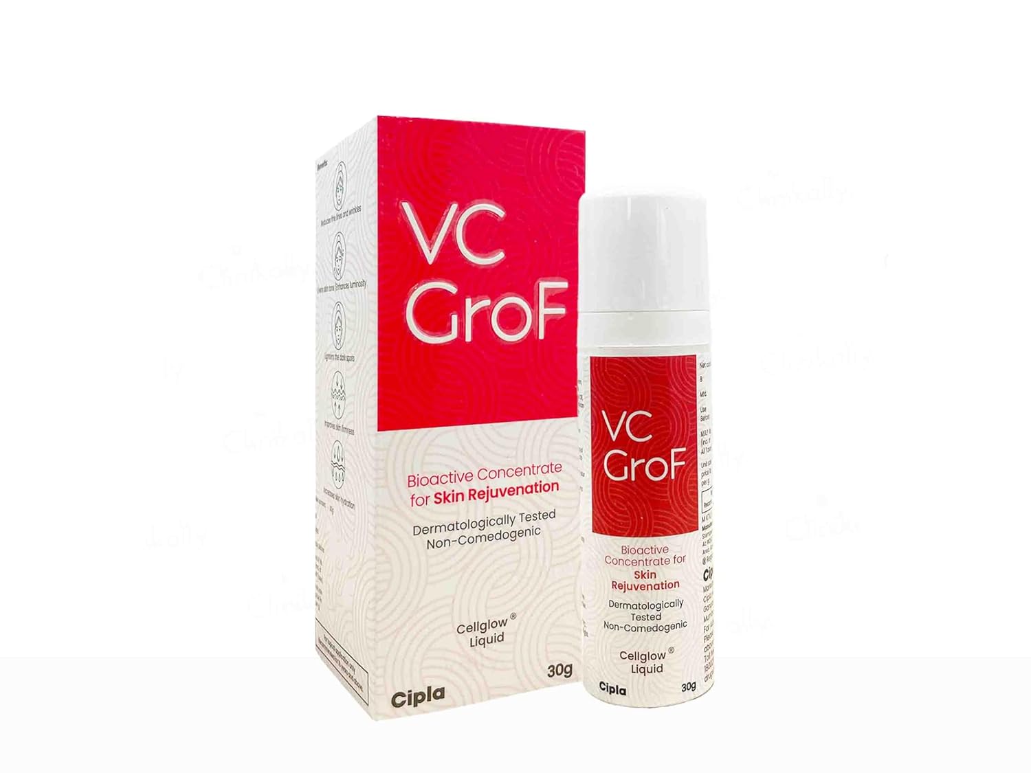 

Cipla VC GroF Cellglow Liquid Vitamin C Serum 30g Pack of 1 for Brightening & Hydration