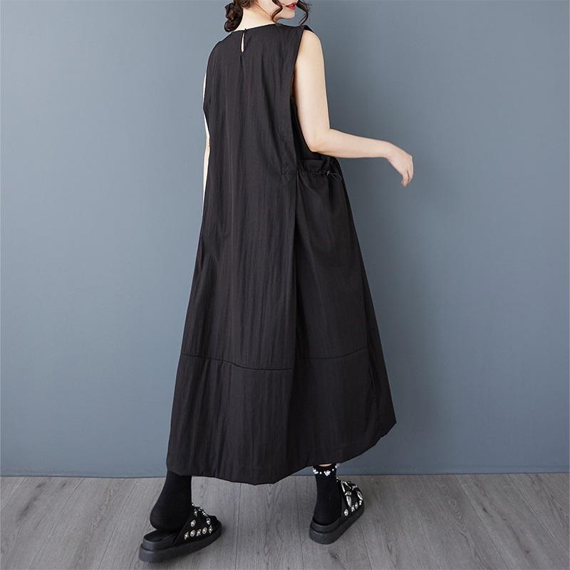 Sleeveless Plus Size Vintage Black New In Dresses for Women Casual Loose Long Summer Dress