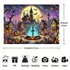 A Halloween Town Photography Background  Mysterious Gothic Architecture and Glowing Pumpkins  Full Moon