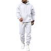 Men's Casual Lined Hooded Sweatshirt Set Loose Sweatsuit for Fall Winter