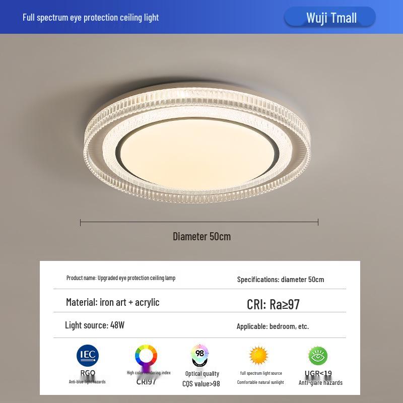 2025 Modern LED Crystal Ceiling Light for Master Bedroom - Minimalist Luxury Design