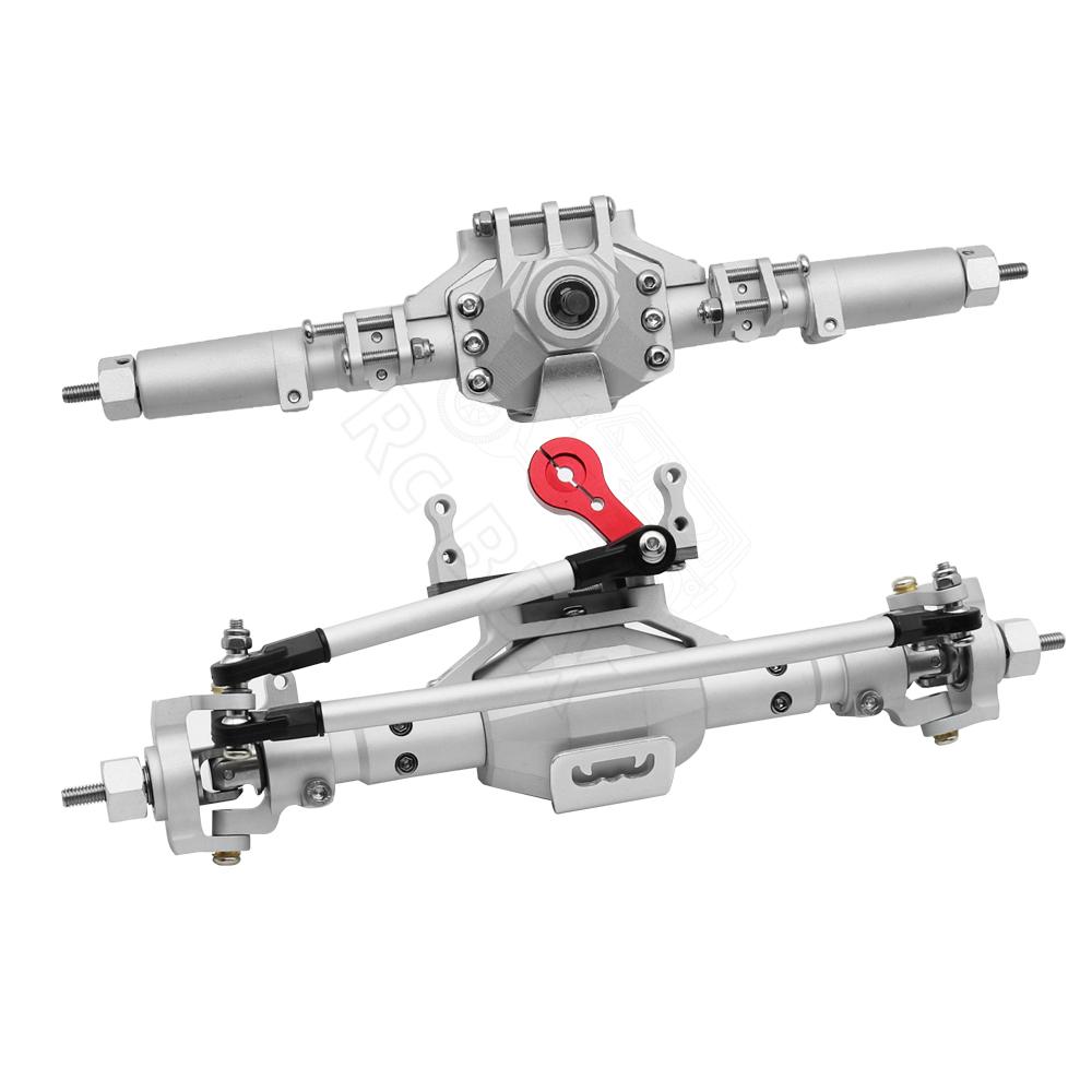 CNC Aluminum Diamond-Shaped Aluminum Alloy Complete Front & Rear Axle for 1/10 RC Crawler Truck Axial SCX10 II  90046 90047