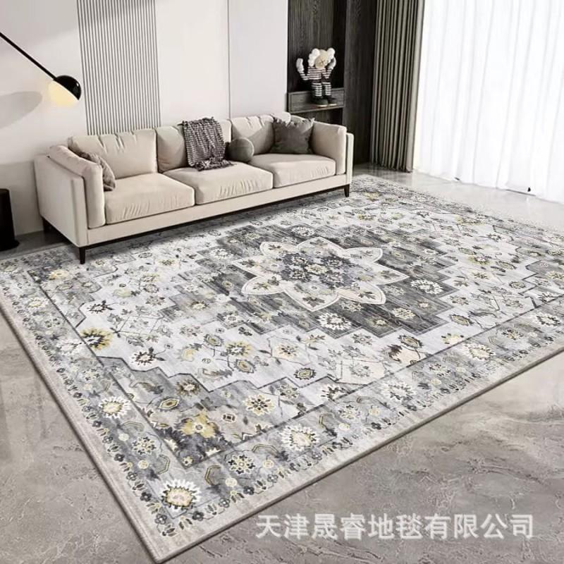 Modern Geometric Area Rug Living Room Bedroom Non-Slip Washable Soft Faux Wool Carpet Square