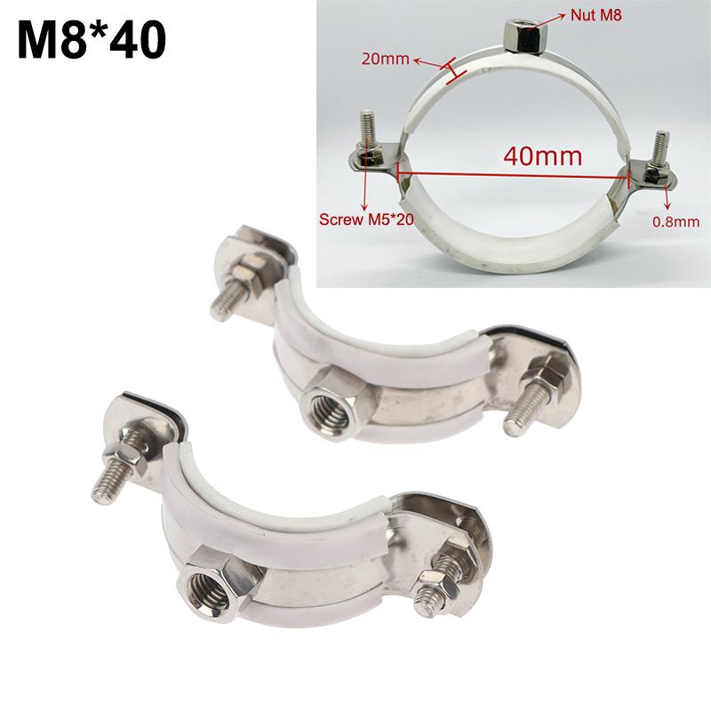 2Pcs Fastener Hardware Round Hose Clamp Pipe Fitting Nut Hoop Suspension Pipe Holder Expansion Screw