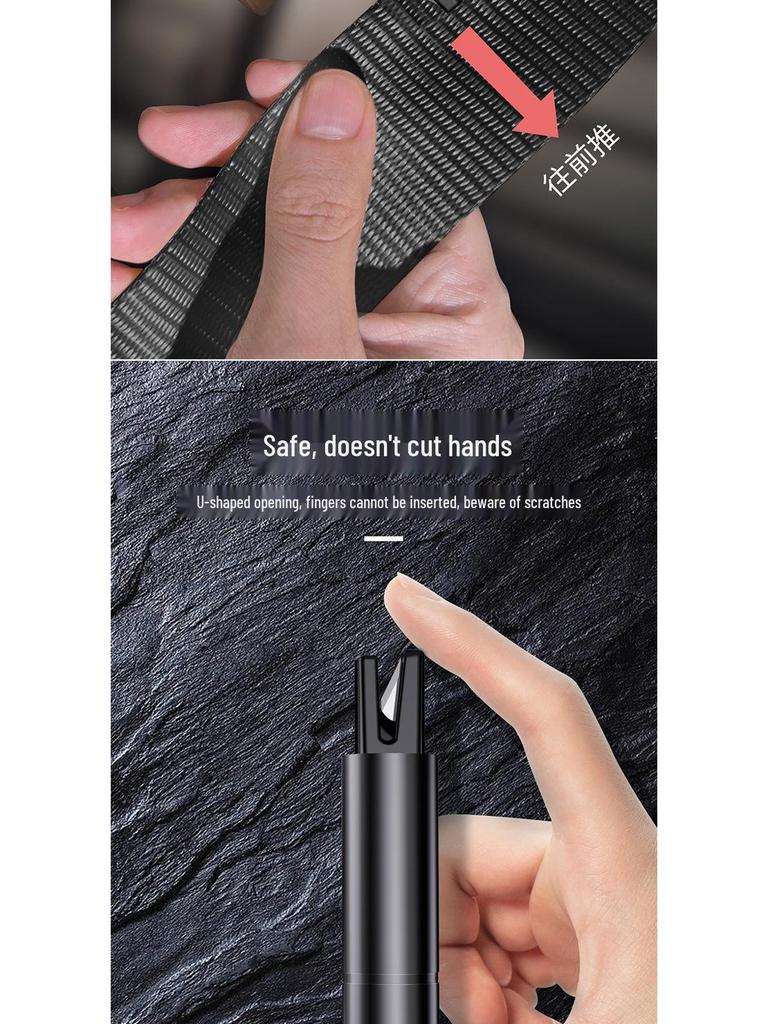 Multi-Tool Car Safety Hammer: Seatbelt Cutter & Tungsten Steel Window Breaker for Quick Escape