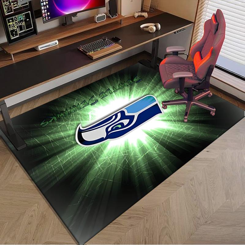 Seahawks Teamgeist Teppich für Büro, Stuhlunterlage, Dekorteppich Wohnzimmer Matte, Große Größe Fan Geschenke Weihnachtsgeschenke