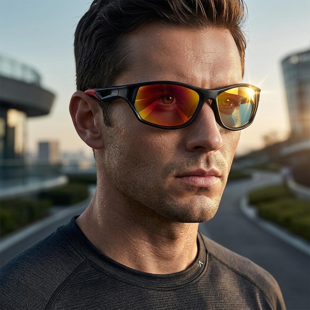 European And American Fashion New Retro Cycling Sunglasses Personalized Versatile Street Shooting Trend Colorful Sunglasses Men'S Sports Glasses
