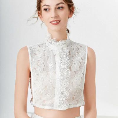 Lace Floral Sweater Shirt Detachable Collar Womens Autumn and Winter Fashionable Hollow Out Bottoming Fake Collar Decoration