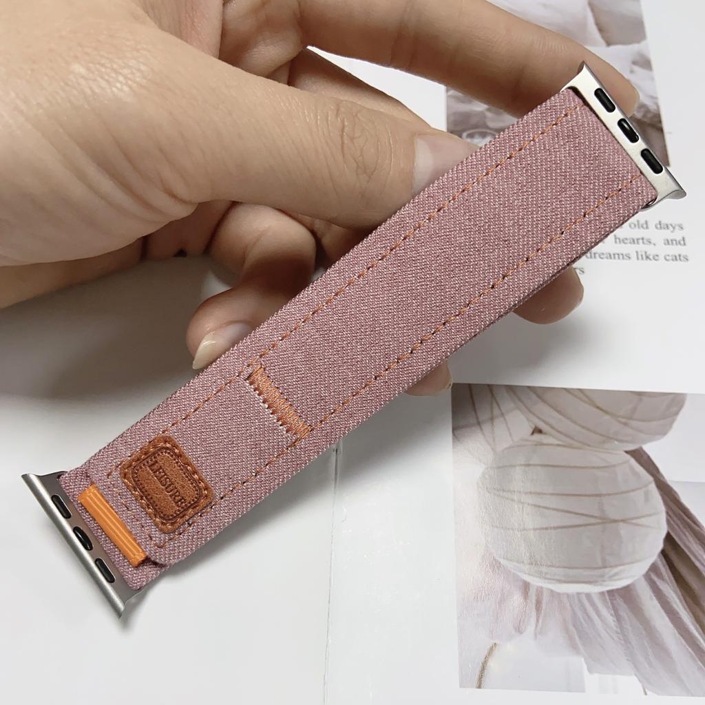 Nylon Band for Apple Watch Strap 49mm 45mm 41mm 44mm 40mm 46mm 42mm Denim Canvas Belt iWatch Series Ultra 11 10 9 8 7 6 5 4 SE 3