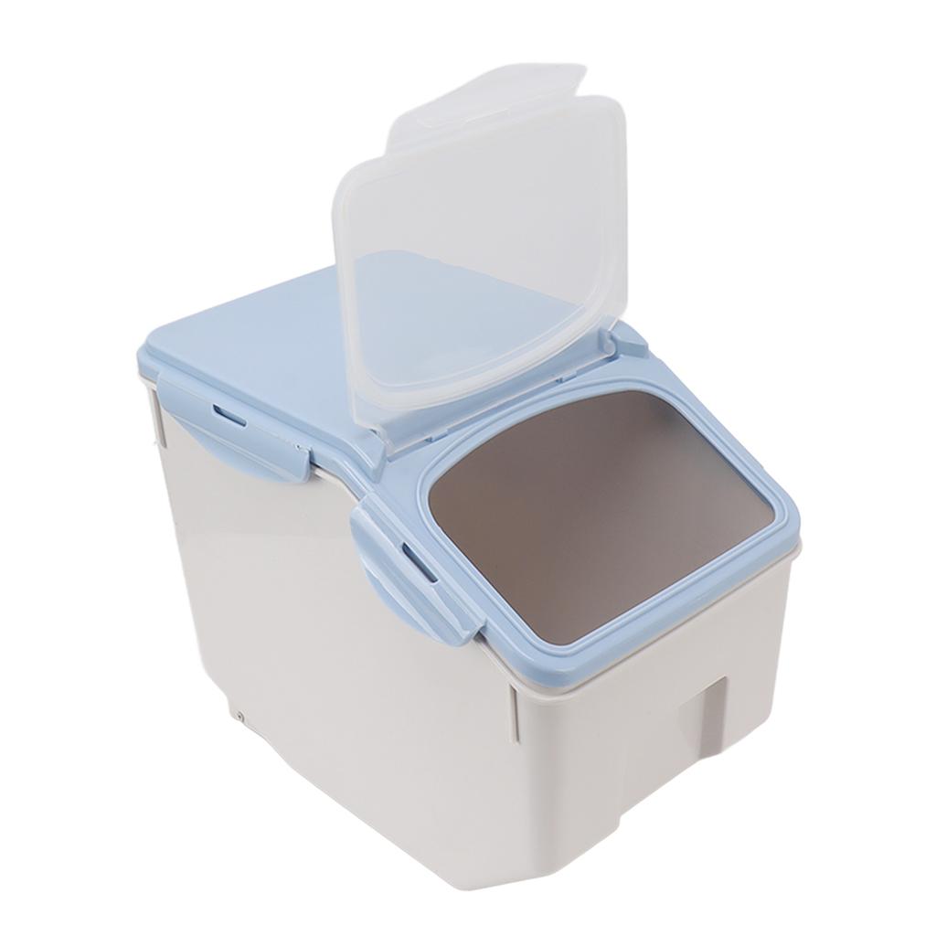 Rice Storage Container with Cup Airtight Sealed Food Grain Organizer Plastic Kitchen Supplies