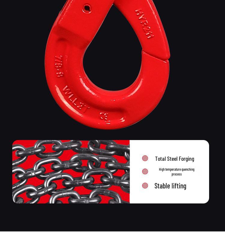 Double Hook Self-Locking Safety Lifting Chain for Crane, 2-3 Tons Capacity